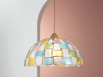 PAULA - Tiffany style mother of pearl pendant lamp by Fan Europe Lighting - view 2